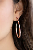 Totally Hooked - Rose Gold Hoop Earrings Paparazzi