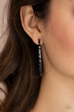 Grungy Grit - Black Gunmetal Hoop Earrings Paparazzi