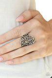 FRILL Out! - Green Rhinestone Ring Paparazzi