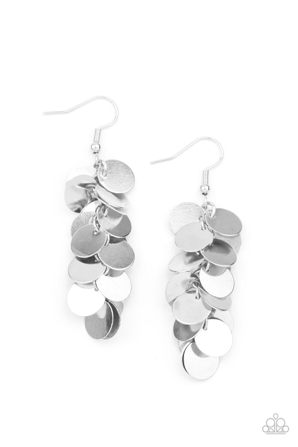 Hear Me Shimmer - Silver Earrings Paparazzi