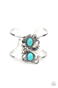 Mojave Flower Girl - Blue Turquoise Cuff Bracelet Paparazzi