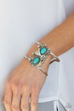 Mojave Flower Girl - Blue Turquoise Cuff Bracelet Paparazzi