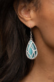 Crawling With Couture - Blue Cats Eye Earrings Paparazzi