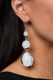 Retro Reality - White Earrings Paparazzi