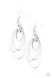 OVAL The Moon - Silver Earrings Paparazzi