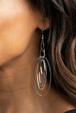 OVAL The Moon - Silver Earrings Paparazzi