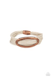 Corded Couture - White Copper Magnetic Bracelet Paparazzi