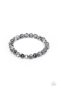 Awakened - White and Black Stretchy Bracelet Paparazzi