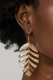 Palm Lagoon - Gold Leaf Earrings Paparazzi