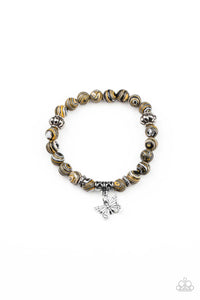 Butterfly Wishes - Yellow Stretch Bracelet Paparazzi