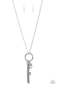 Unlock Your Sparkle - Pink Key Necklace Paparazzi