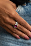 ROYAL Till The End - Pink Rhinestone Stretchy Ring Paparazzi