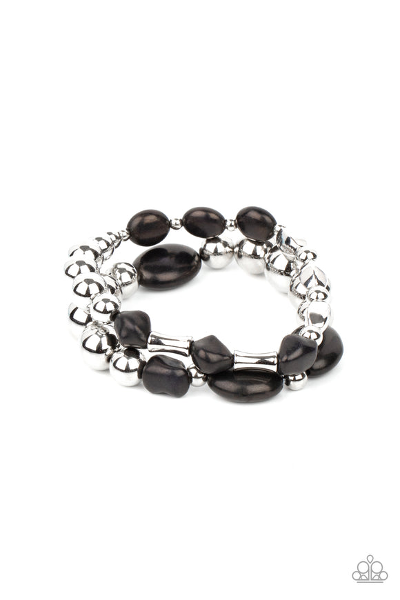 Authentically Artisan - Black Stretch Bracelet Paparazzi