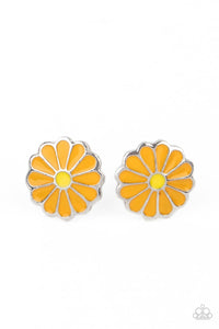 Budding Out - Orange Flower Post Earrings Paparazzi