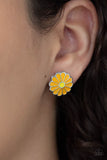 Budding Out - Orange Flower Post Earrings Paparazzi