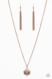 Lotus Retreat - Copper Flower Necklace Paparazzi