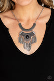 Desert Devotion - Black Feather Necklace Paparazzi