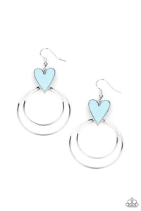 Happily Ever Hearts - Blue Heart Earrings Paparazzi