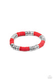 Stacked In Your Favor - Red Stretchy Bracelet Paparazzi