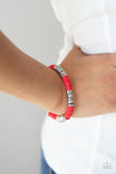 Stacked In Your Favor - Red Stretchy Bracelet Paparazzi