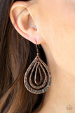 Plains Pathfinder - Copper Earrings Paparazzi