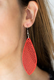 Surf Scene - Red Wooden Earrings Paparazzi