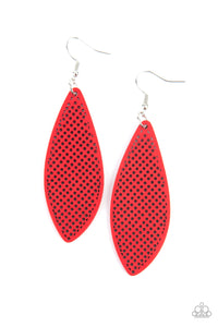 Surf Scene - Red Wooden Earrings Paparazzi