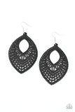 One Beach at a Time - Black Wooden Earring