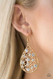 Certainly Courtier - Gold and Rhinestone Earrings Paparazzi