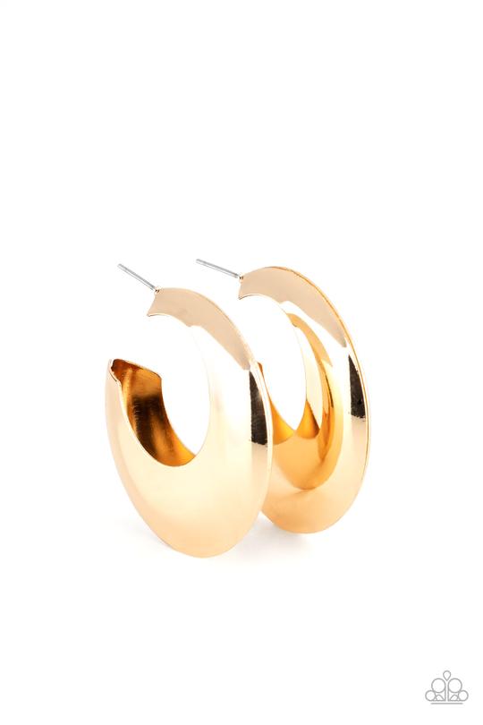 Chic CRESCENTO - Gold Hoop Earrings Paparazzi