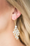 Cosmically Chic - Gold Rhinestone Earrings Paparazzi