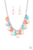 Just Tear-rific - Multi Orange Blue Necklace Paparazzi