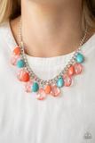 Just Tear-rific - Multi Orange Blue Necklace Paparazzi