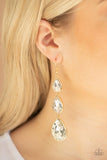 Metro Momentum - Gold and Rhinestone Earrings Paparazzi