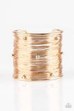 Professional Prima Donna - Gold and Rhinestone Cuff Bracelet Paparazzi