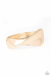 Retro Reflections - Gold Hinged Bracelet Paparazzi