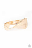 Retro Reflections - Gold Hinged Bracelet Paparazzi