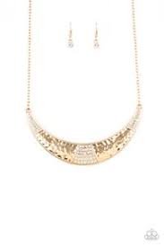 Stardust - Gold Rhinestone Necklace Paparazzi