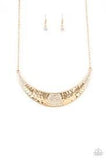 Stardust - Gold Rhinestone Necklace Paparazzi