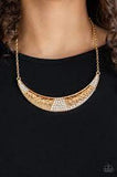 Stardust - Gold Rhinestone Necklace Paparazzi