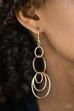 Chic Circles - Gold Earrings Paparazzi