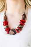 Pacific Paradise - Red Wooden Necklace