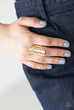 Retro Ripple - Gold Stretchy Ring Paparazzi