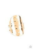 Retro Ripple - Gold Stretchy Ring Paparazzi