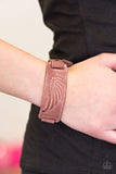 Snazzychicjewelryboutique Bracelet Backwoods Roamer - Brown Suede w/Leaf & Feather Urban Paparazzi