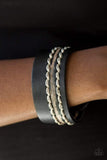 Snazzychicjewelryboutique Bracelet Beach Boy - Black Leather Urban Bracelet Paparazzi