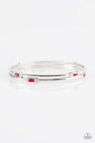 Snazzychicjewelryboutique Bracelet BRIGHT Here, BRIGHT Now - Red Rhinestone Bangle Bracelet Paparazzi