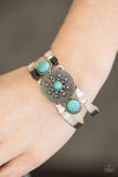 Snazzychicjewelryboutique Bracelet Here Comes The SUNDIAL - Blue Turquoise Cuff Bracelet Paparazzi