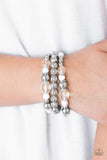 Snazzychicjewelryboutique Bracelet Malibu Marina - White Stretchy Bracelets Paparazzi