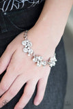 Snazzychicjewelryboutique Bracelet Old Hollywood - White Rhinestone Blockbuster Bracelet Paparazzi